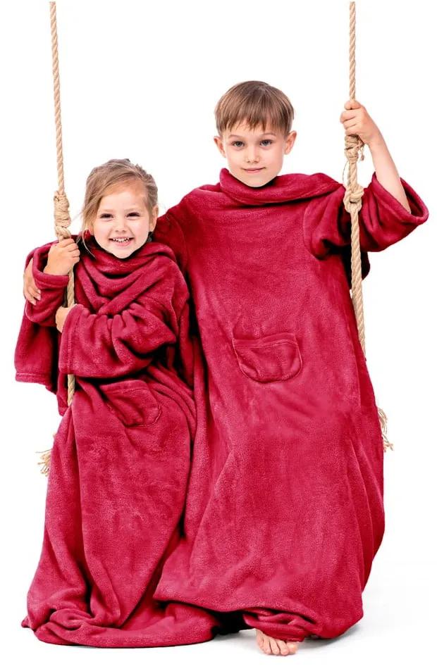 Pătură cu mâneci pentru copii DecoKing Lazykids, roșu