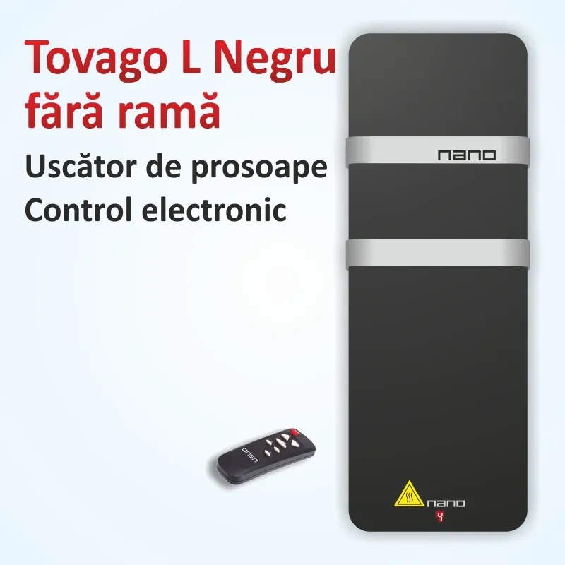 Plasma Termica incalzire infrarosu - Uscator prosoape - Tovago L fara rama 550W - Negru - Electronic