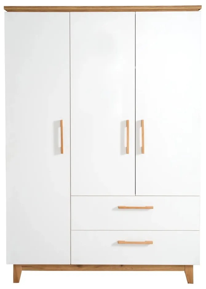 Șifonier pentru copii alb cu aspect de lemn de stejar 135x200 cm Finn – Roba