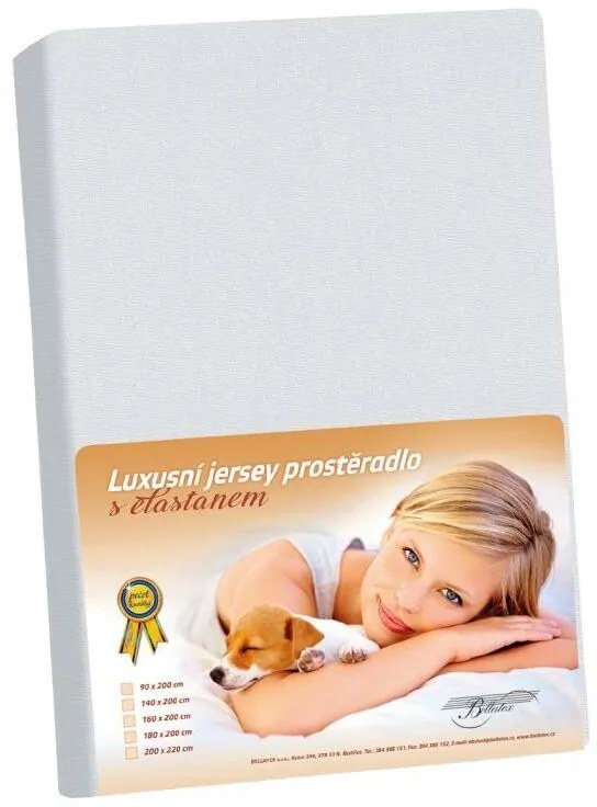 Cearșaf Bellatex Jersey cu elastan gri deschis,140 x 200 cm