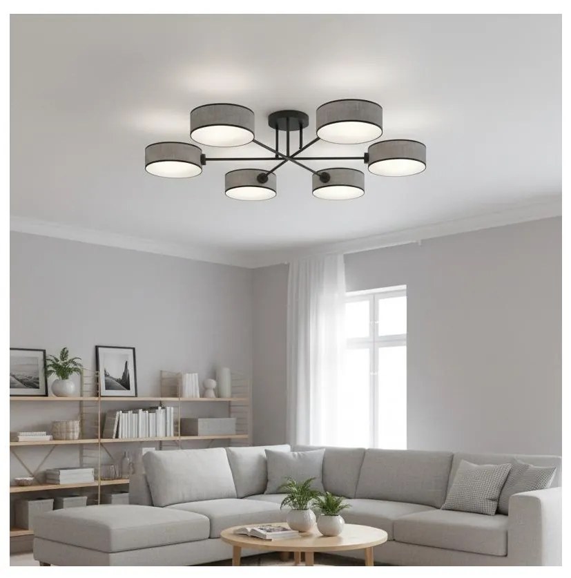 Lustră aplicată MAGA 6xE14/10W/230V gri