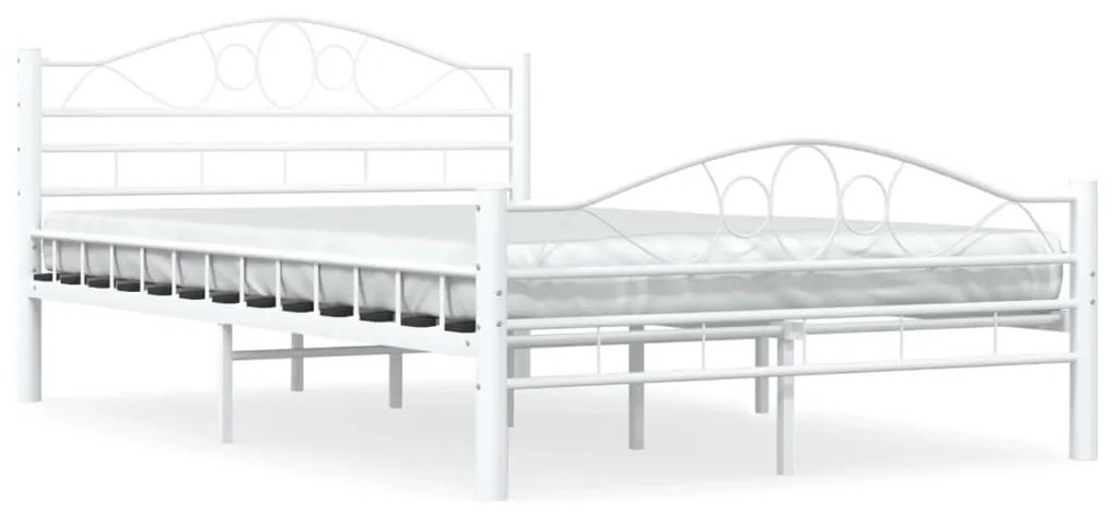 285303 vidaXL Cadru de pat, alb, 140 x 200 cm, metal