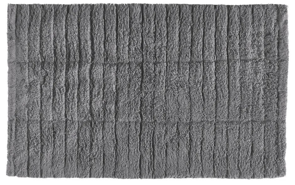 Covoraș din bumbac pentru baie Zone Tiles, 80 x 50 cm, gri