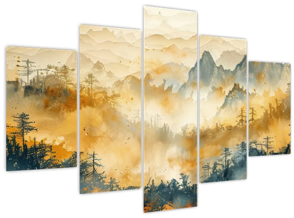 Tablou - Munți, acuarelă (150x105 cm)