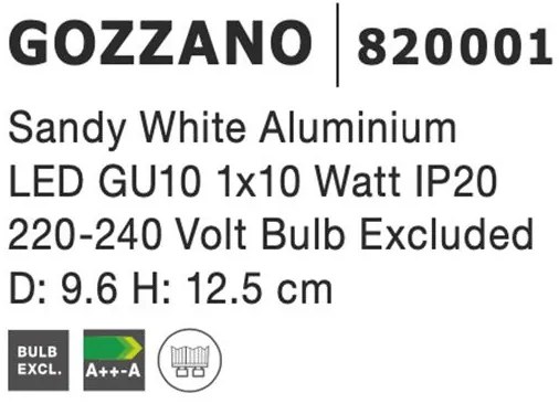 Spot aplicat directionabil GOZZANO alb NVL-820001