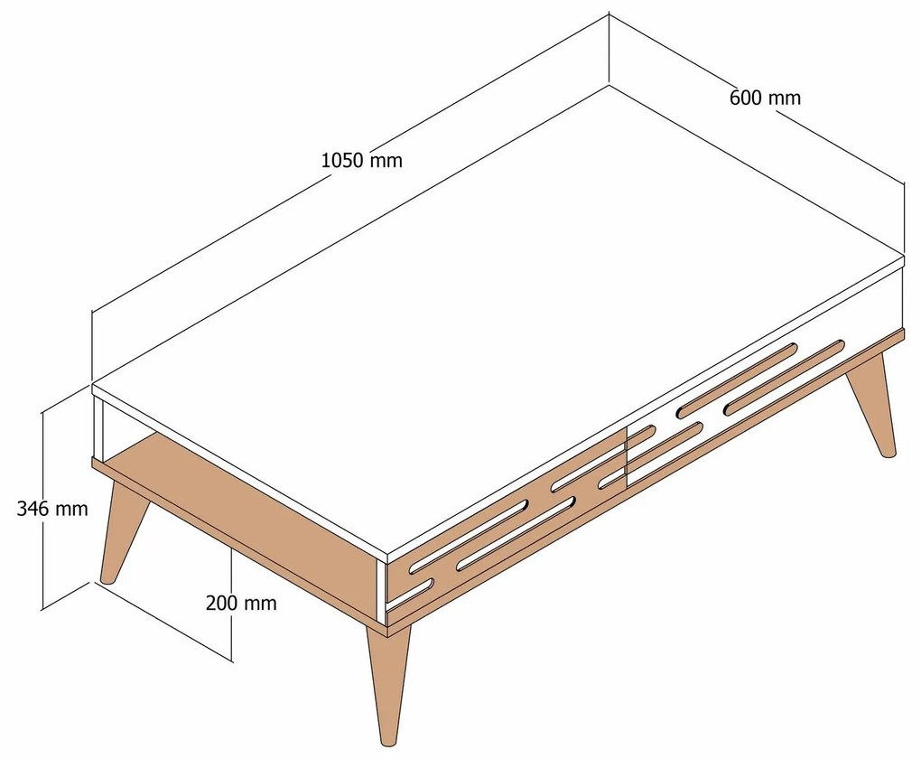 Masă de cafea Valencia (Nuc + antracit). 1089392