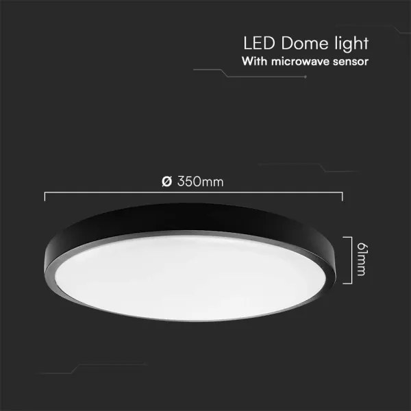 Plafonieră LED cu senzor pentru baie LED/24W/230V 4000K IP44 negru
