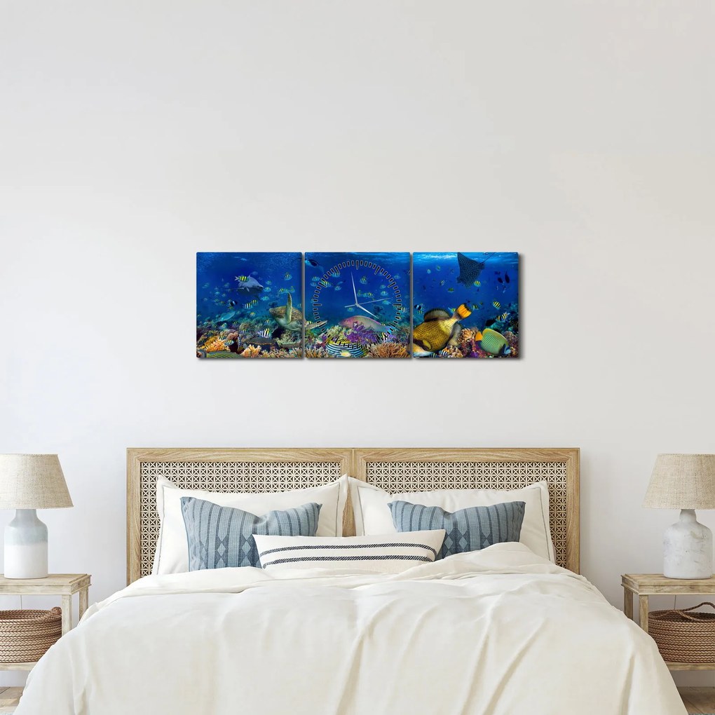 Tablou - Ocean (cu ceas) (90x30 cm)