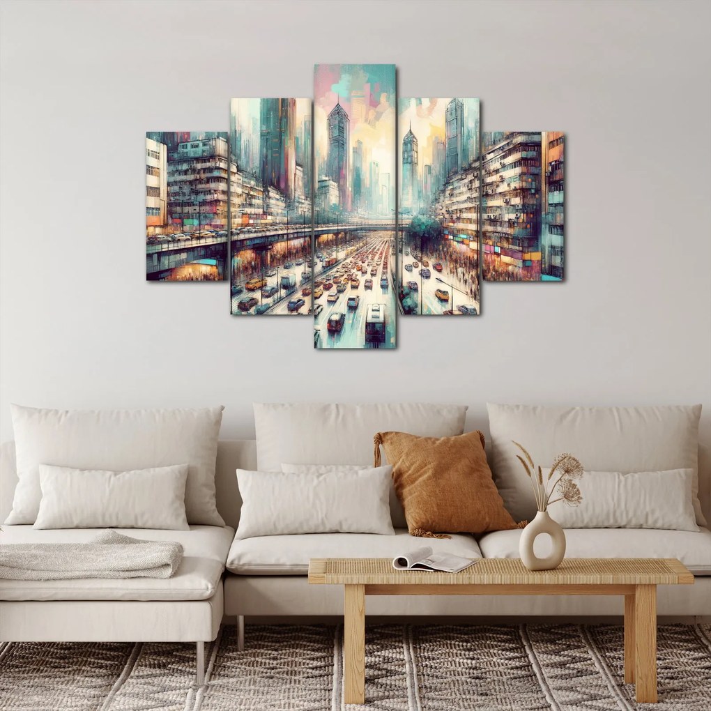 Tablou - Viața din marele oraș (150x105 cm)