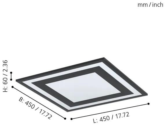 Eglo 99038 - Plafonieră LED SAVATARILA LED/24W/230V