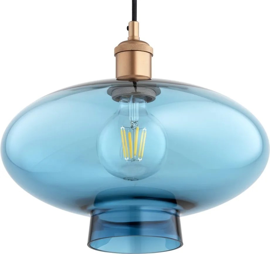 Lustra/pendul design decorativ TRESCO cupru/blue