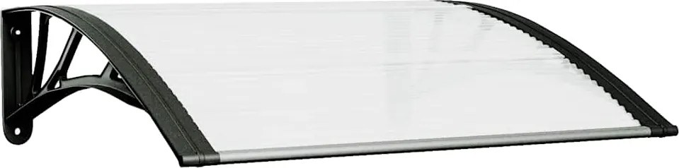 vidaXL Copertină de ușă, negru și transparent, 80x75 cm, policarbonat