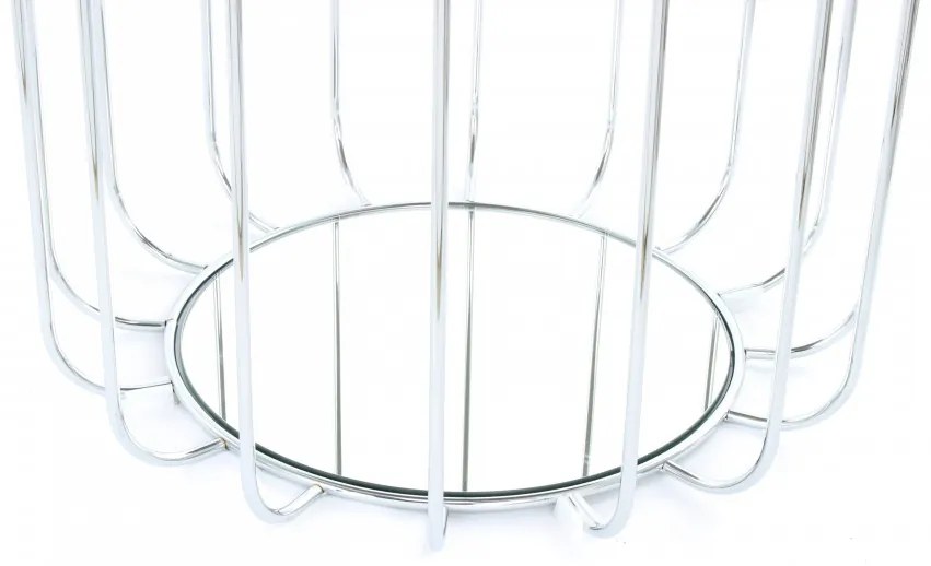 Taburet tapitat/masuta de cafea rotund/a Comfortable 50x50x45 cm albastru închis