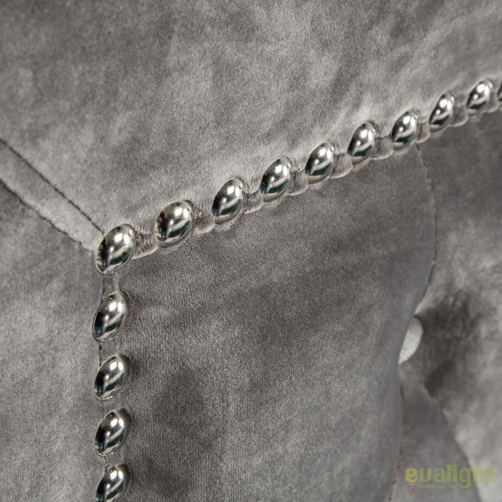 Pat elegant tapitat cu catifea gri argintiu, Extravagancia 180x200cm A-38968 VC