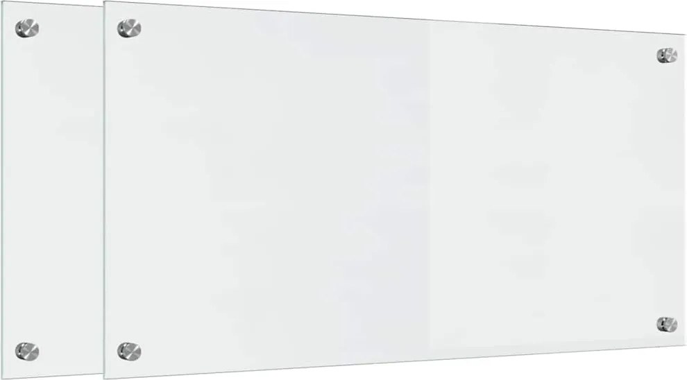 vidaXL Panou de bucătărie 2 pcs Transparent 80 x 40 cm