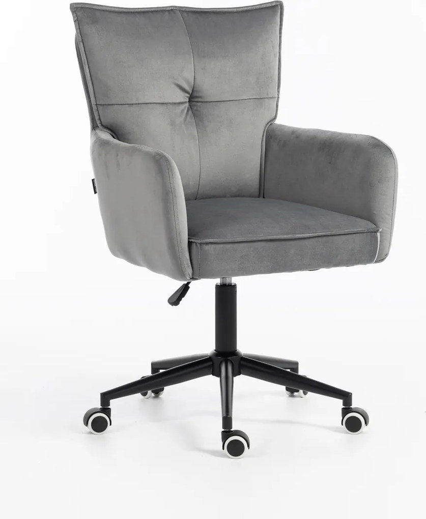 HR250K Scaun Catifea Grafit Bază Neagră