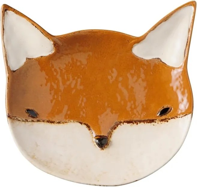 Farfurie din ceramica, portocalie, in forma de vulpe, Fox