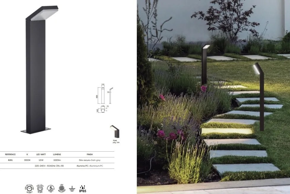 Stalp LED iluminat exterior modern IP65 ALPINE