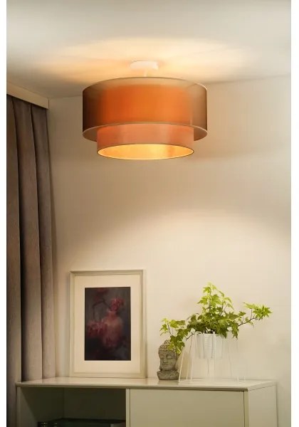 Lustră aplicată WOOD Duolla BOHO 1xE27/15W/230V d. 45 cm cupru/bej