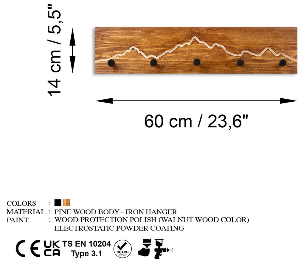 Cuier de perete Notopo (Nuc + natural) . 1096137