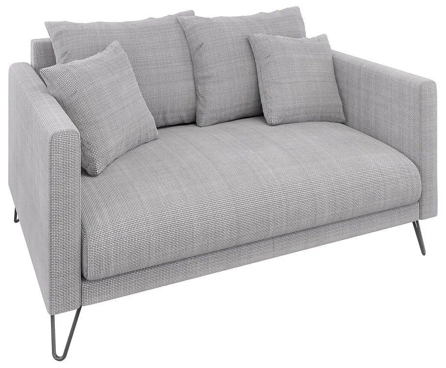 Canapea gri deschis cu tapițerie din chenille 140 cm Freya – Ropez