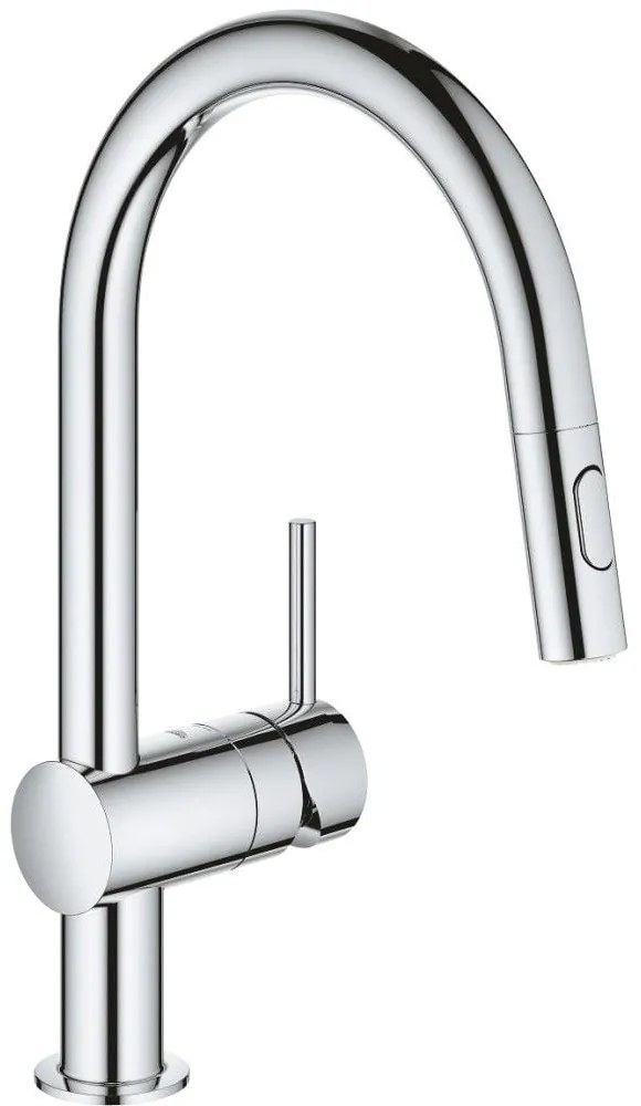 Grohe Minta Baterie chiuveta bucatarie monocomanda cu dus extractibil cu 2 jeturi, pipa C, crom