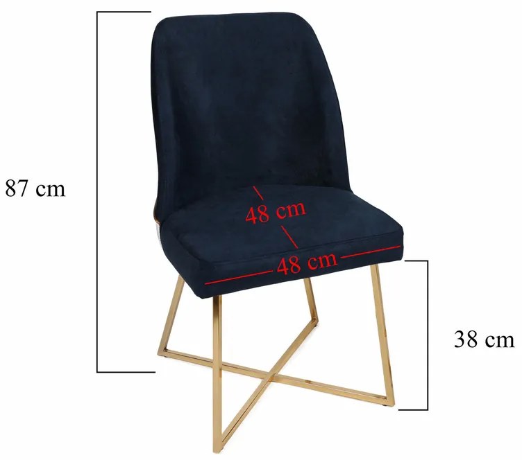 Set de scaune de sufragerie Madrid Dark Blue, 2buc., 2 buc.