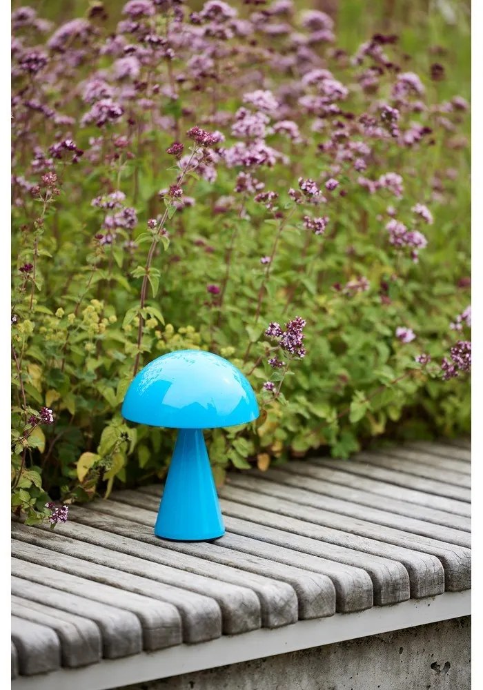 Veioză albastră LED cu intensitate reglabilă (înălțime 20 cm) Mush – Hübsch