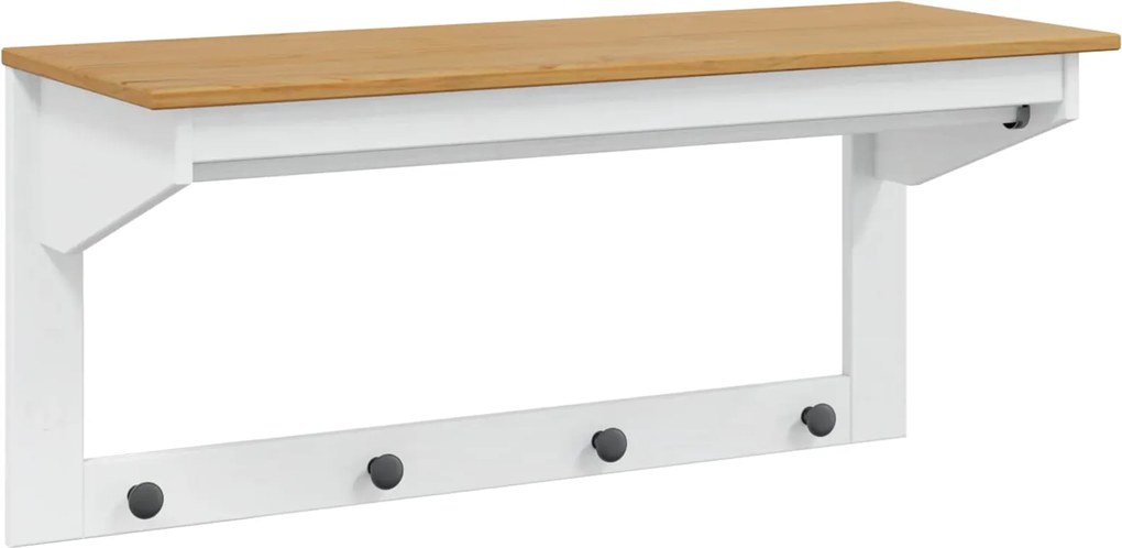 vidaXL Răcător de paltoane Hill Alb și maro cu miere 90 x 35 x 41.5 cm