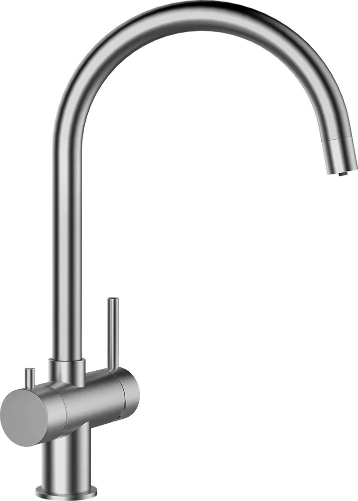 Baterie bucatarie Schock Ares Inox Periat, 3 cai, cartus ceramic