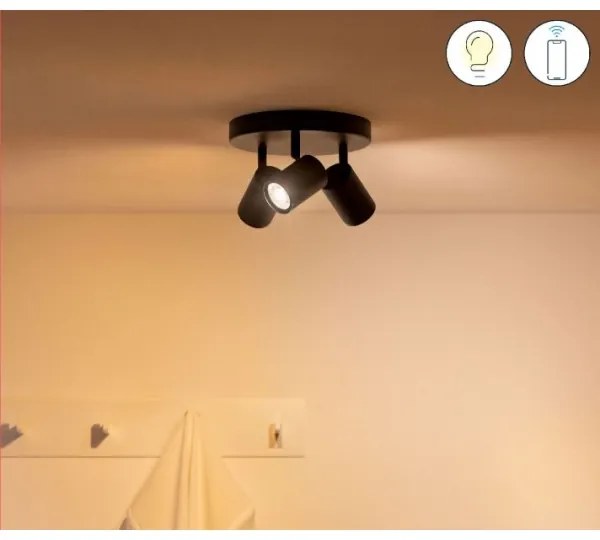 Spot LED RGBW dimabil IMAGEO 3xGU10/4,9W/230V negru Wi-Fi WiZ