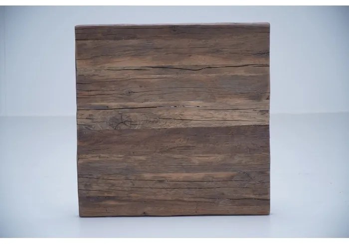 Masuta de cafea, natur, din lemn de stejar, aspect rustic, Country