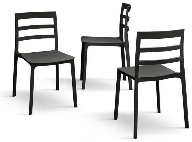 SCAUN RIGATO -POLIPROPILENA- HORECA - NEGRU
