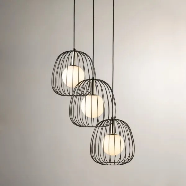 Lustră pe cablu BELL 3xG9/12W/230V negru/crom lucios