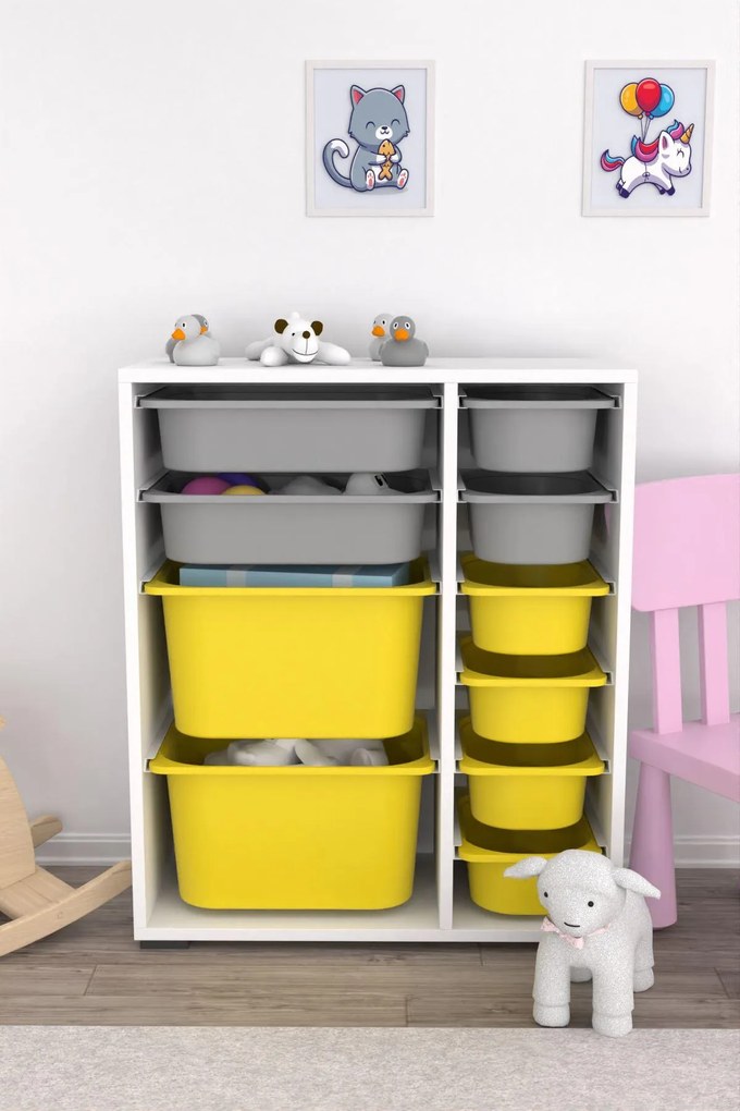 Organizator jucării Dremonka 10 (alb + Gri + galben). 1124247