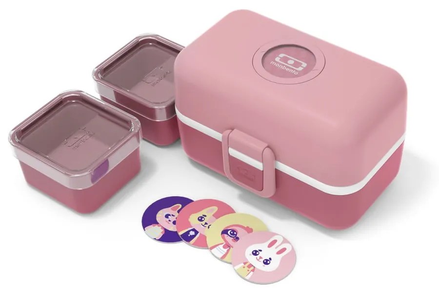 Cutie gustări pentru copii Monbento Tresor Blush, roz