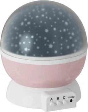 Atmosphera - Proiector LED pentru copii, alimentat de 3 baterii AA, roz