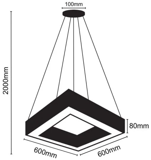 Lustră LED pe cablu LED/40W/230V 4000K 60x60 cm