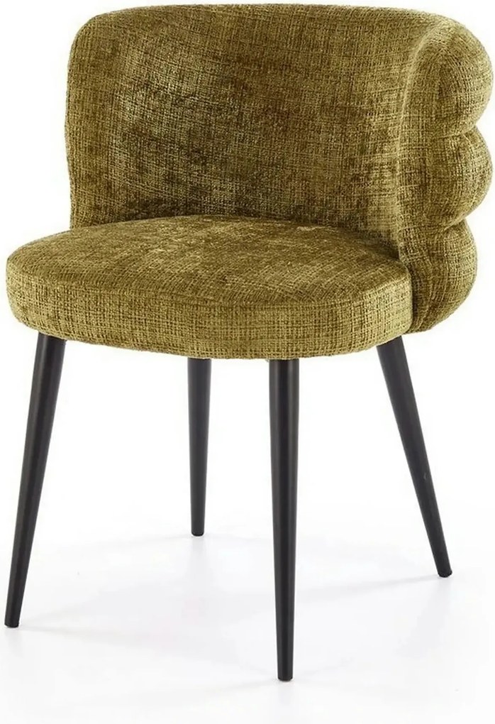 Scaun K575, verde olive - Cremona 38, stofa catifelata/otel, 62x64x79