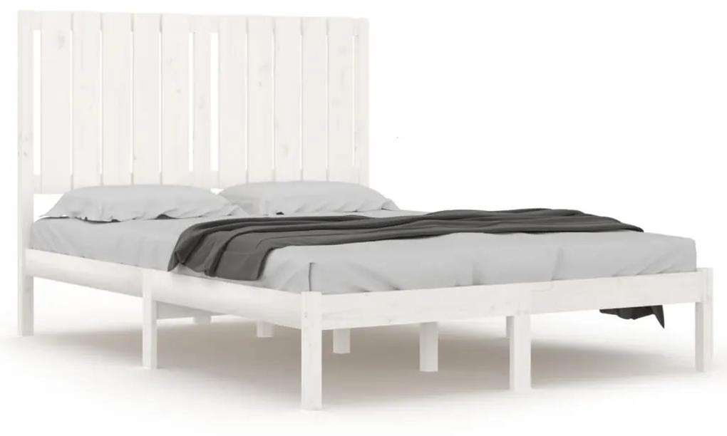 3104409 vidaXL Cadru de pat, alb, 120x200 cm, lemn masiv de pin