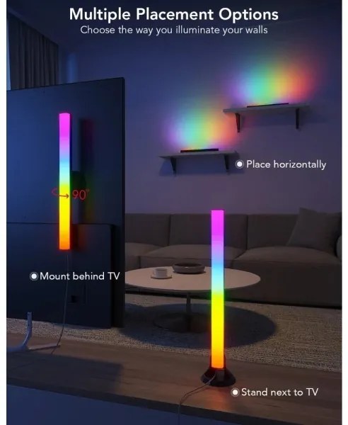 Govee - Panou SMART LED RGBIC 38 cm pentru TV 43-75" - set de 2 bucăți Wi-Fi