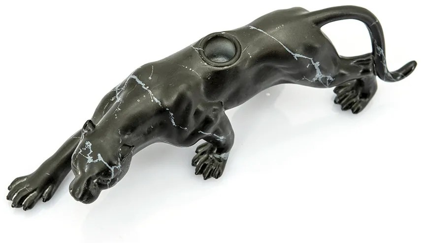 Suport lumanare pantera Raja, negru