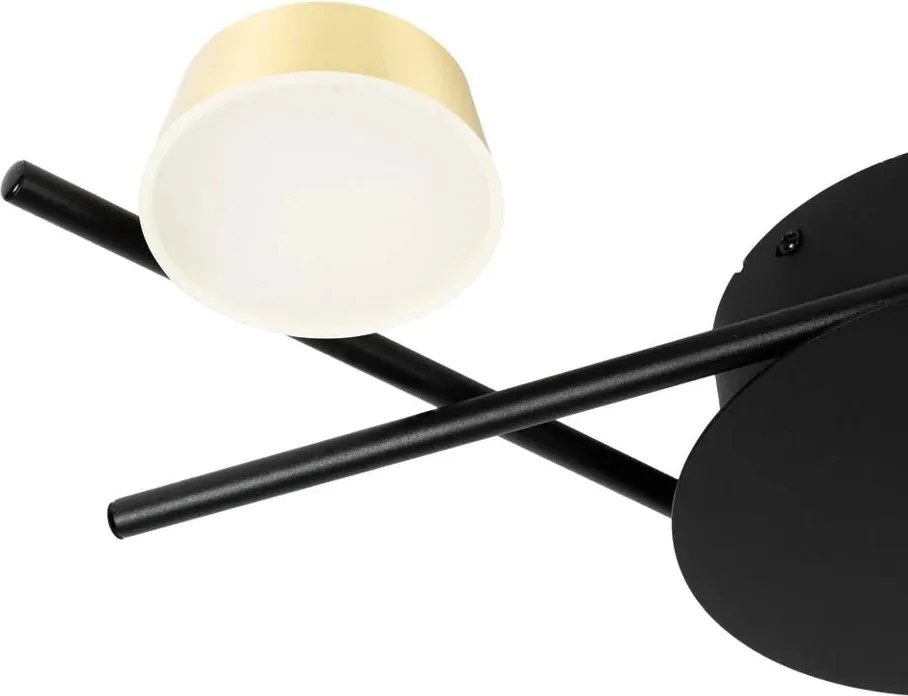 Plafonieră LED Modernă Erste Kira 590x70mm 3x6W 1080lm 3000K Negru Auriu Corp Iluminat Interior Minimalist Eficient Decorativ Pentru Dormitor