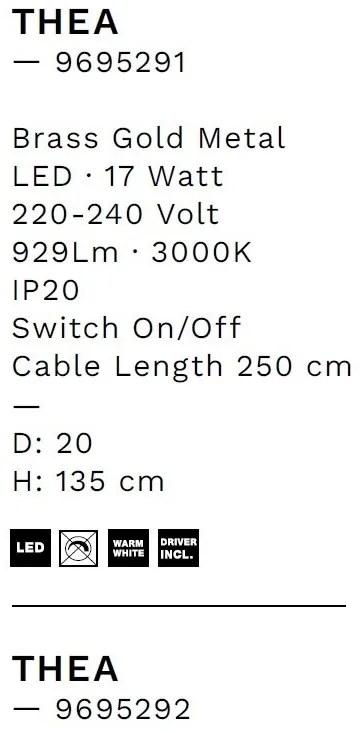 Lampadar/Lampa de podea LED stil minimalist THEA alama