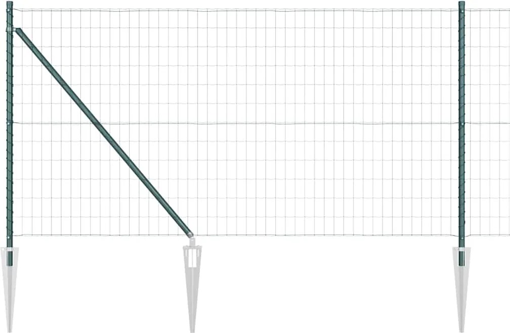 vidaXL Gard cu Stâlp Verde 1 x 25 m Oțel și PVC