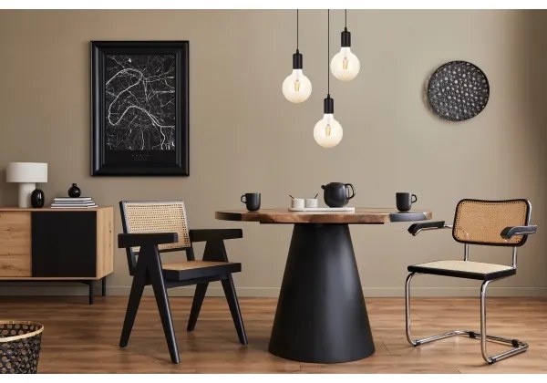 Lustră pe cablu MIROS 3xE27/60W/230V rotundă neagră