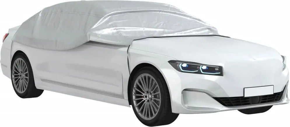 vidaXL Husă auto parțială, cu cârlige, argintiu, XL, PEVA