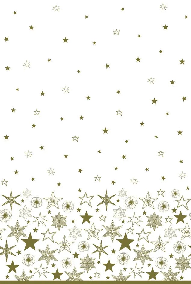 Crăciun Gold Stars față de masă din hârtie 120x180 cm