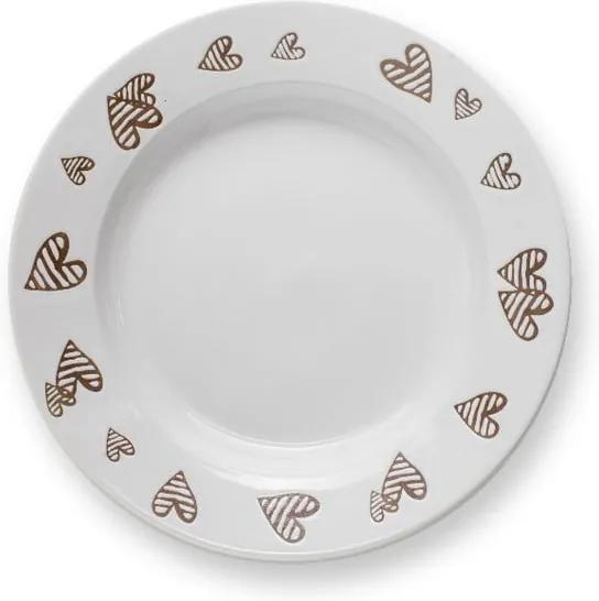 Farfurie din ceramică pentru supă Brandani Batticuore, alb