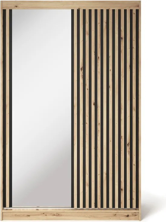 Dulap cu uși glisante Emerio II, 120x60x204 cm – Stejar Artisan